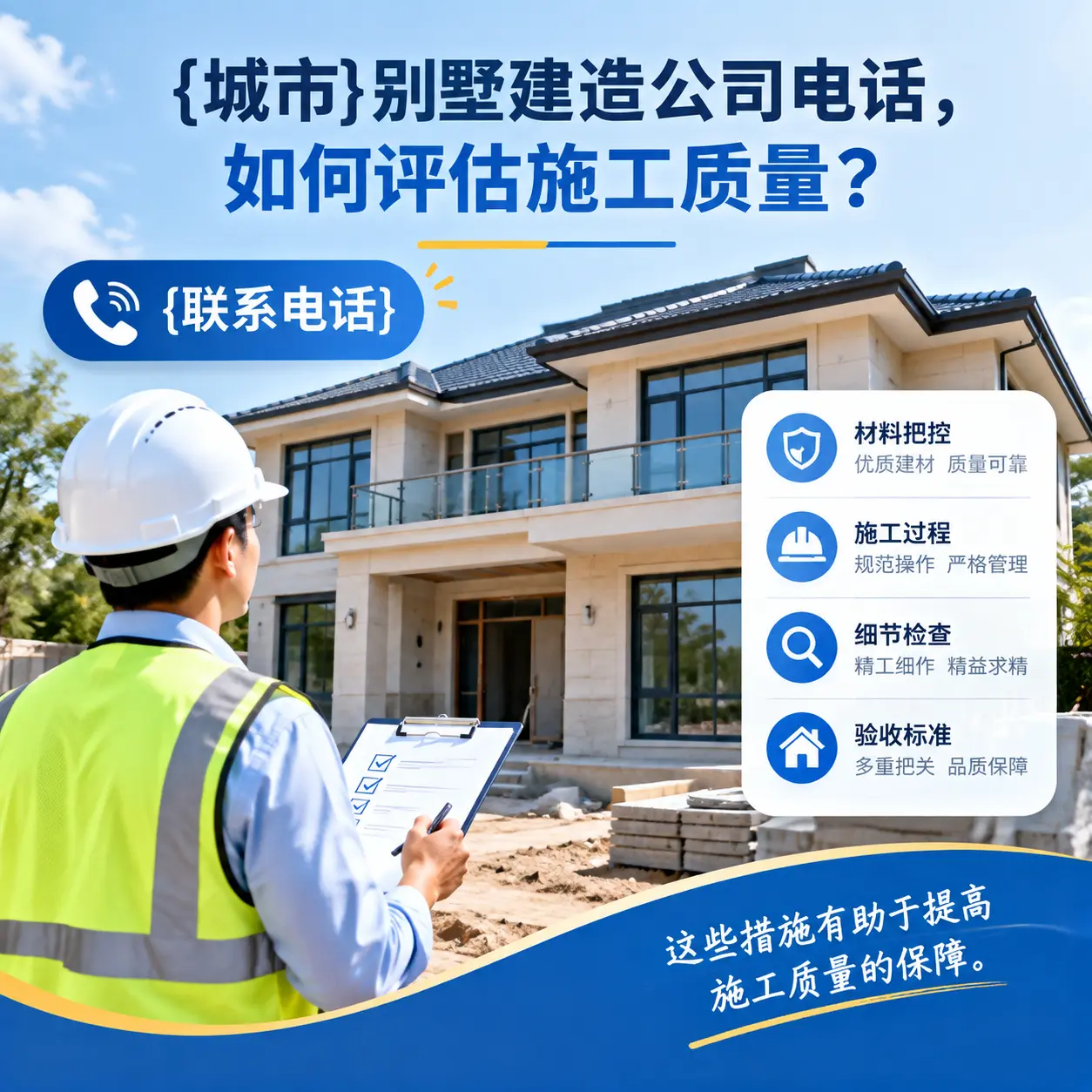 六枝特别墅建造公司电话，如何评估施工质量？